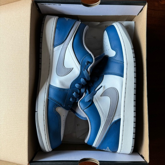 SOLD ❌ Nike Air Jordan 1 Low 'True Blue Cement' Shoes Sneakers Men's 12 Box - Picture 10 of 10
